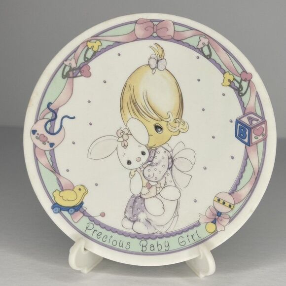 Precious Moments 1992 Vintage 'Precious Baby Girl' 4 Inch Decorative Plate - Picture 1 of 3